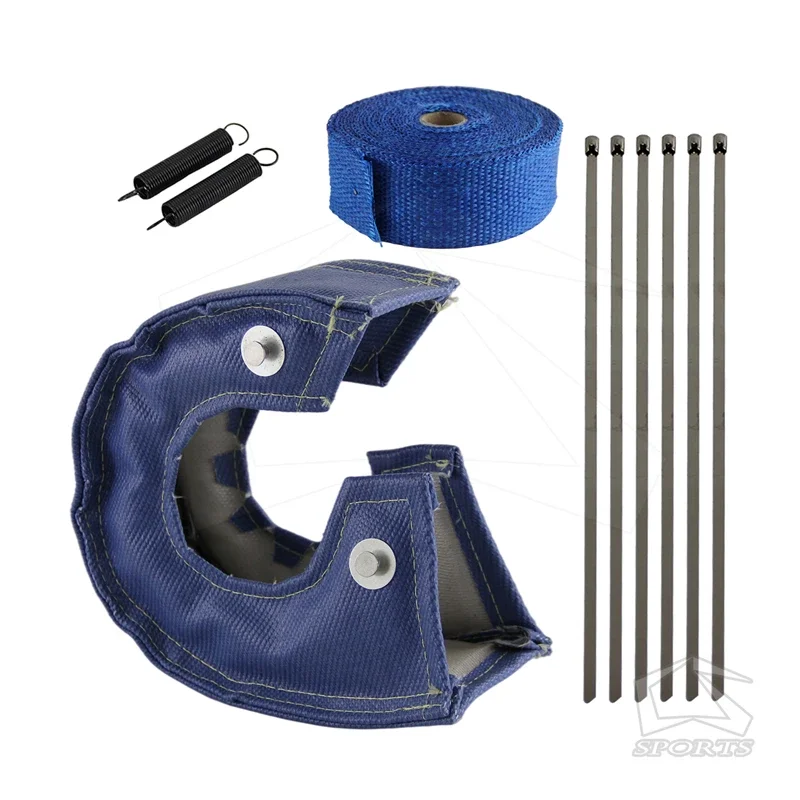 

T25 Turbo Heat Shield Blanket Cover T20 GT25 T28+10M Downpipe Wrap w/Zip Ties