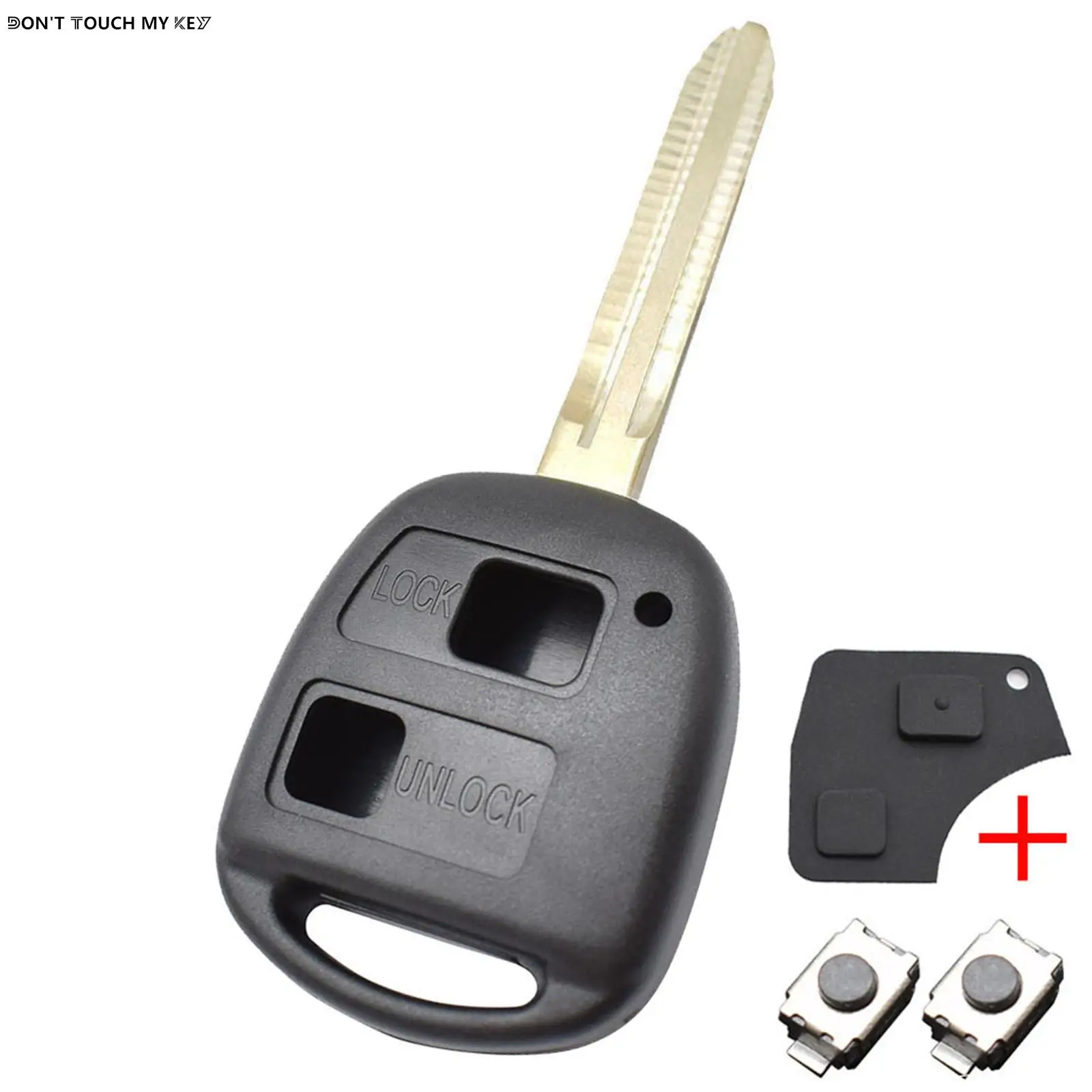 2 Button Car Remote Key Shell Fob Case for Toyota RAV4 Yaris Prado Corolla Land Cruiser Previa Echo Switch Pad Uncut Blade Cover key case key case cover car key shell remote control case cover flip key fob shell