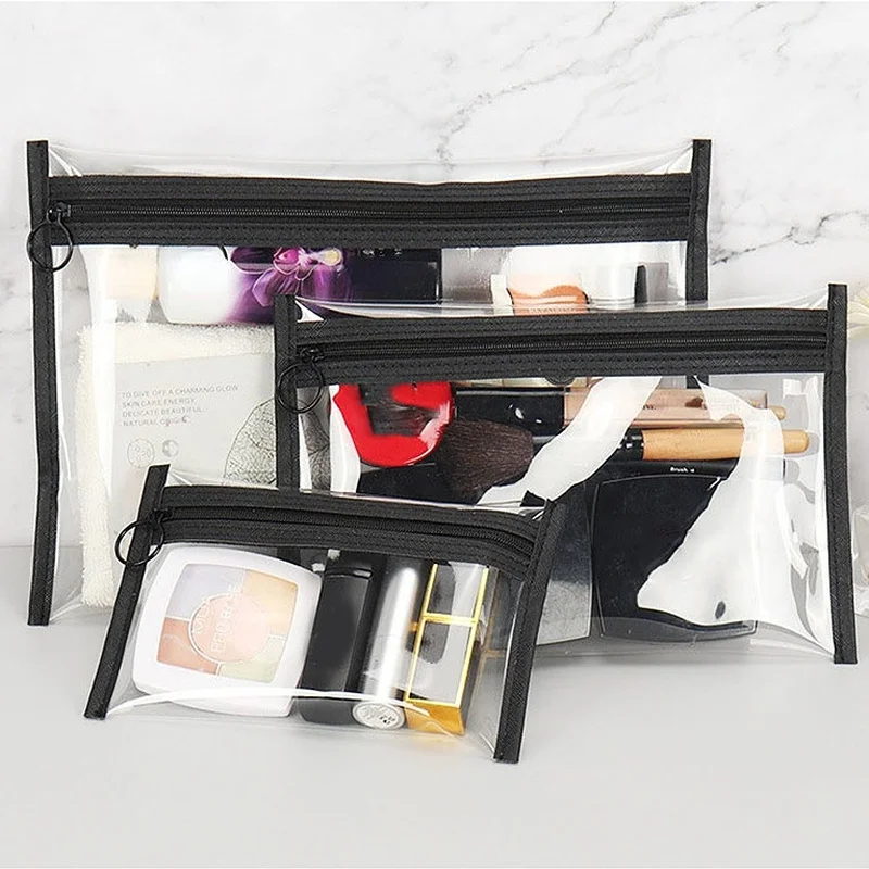 Saashi Waterproof Transparent PVC Bath Cosmetic Bag Women Make Up Case Travel Clear.