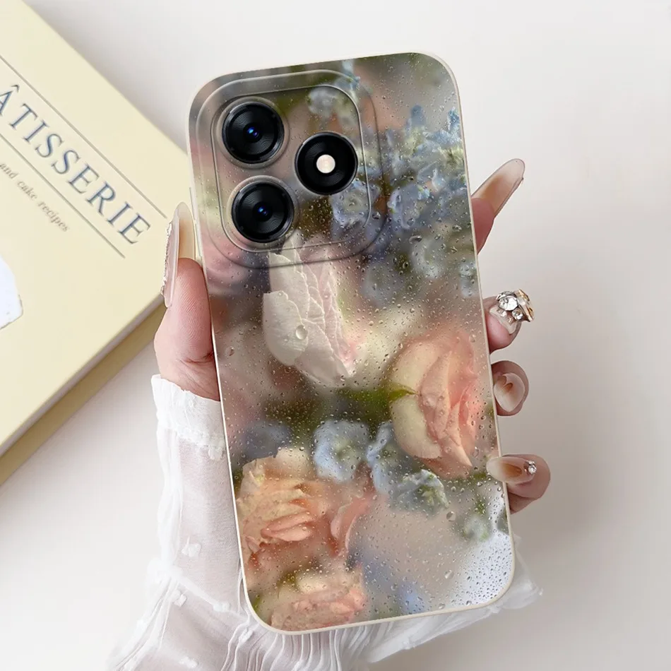 Beautiful Bow Rose Painting Soft Silicone Shockproof Phone Case