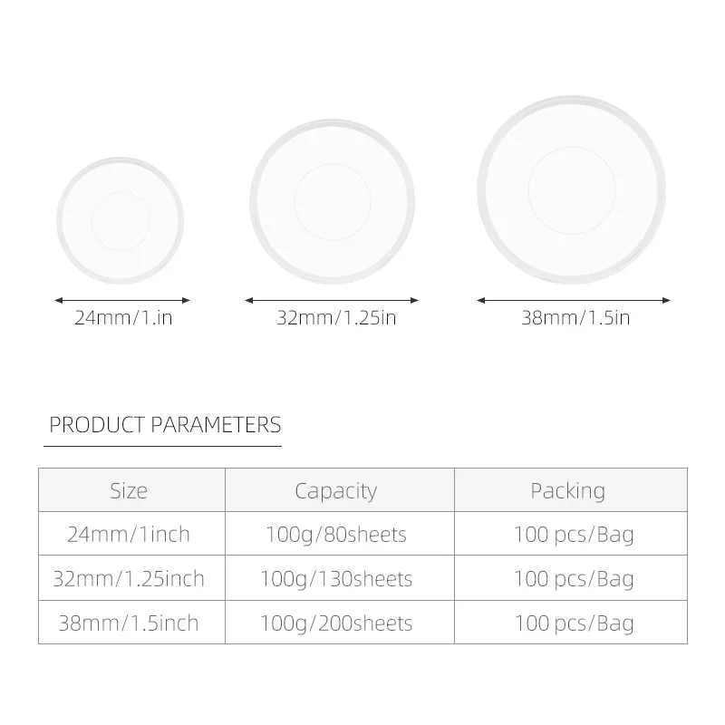 100pcs Super Clear Mushroom Planner Binding Discs Notebook Binder Rings Office School Supplies loose leaf notebook binder