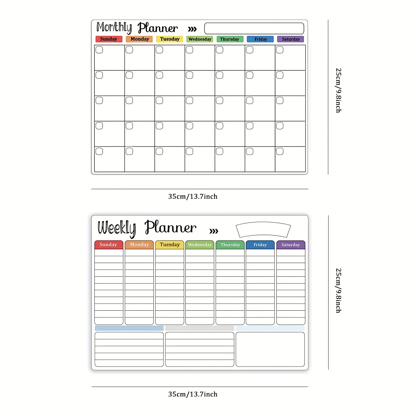 Magnetic Fridge Board Magnetic Whiteboard Sheet Magnetic Fridge Calendar 1pc Fridge Calendar Magnetic Dry Erase Calendar Whiteboard Calendar/weekly Planner For Refrigerator Planners