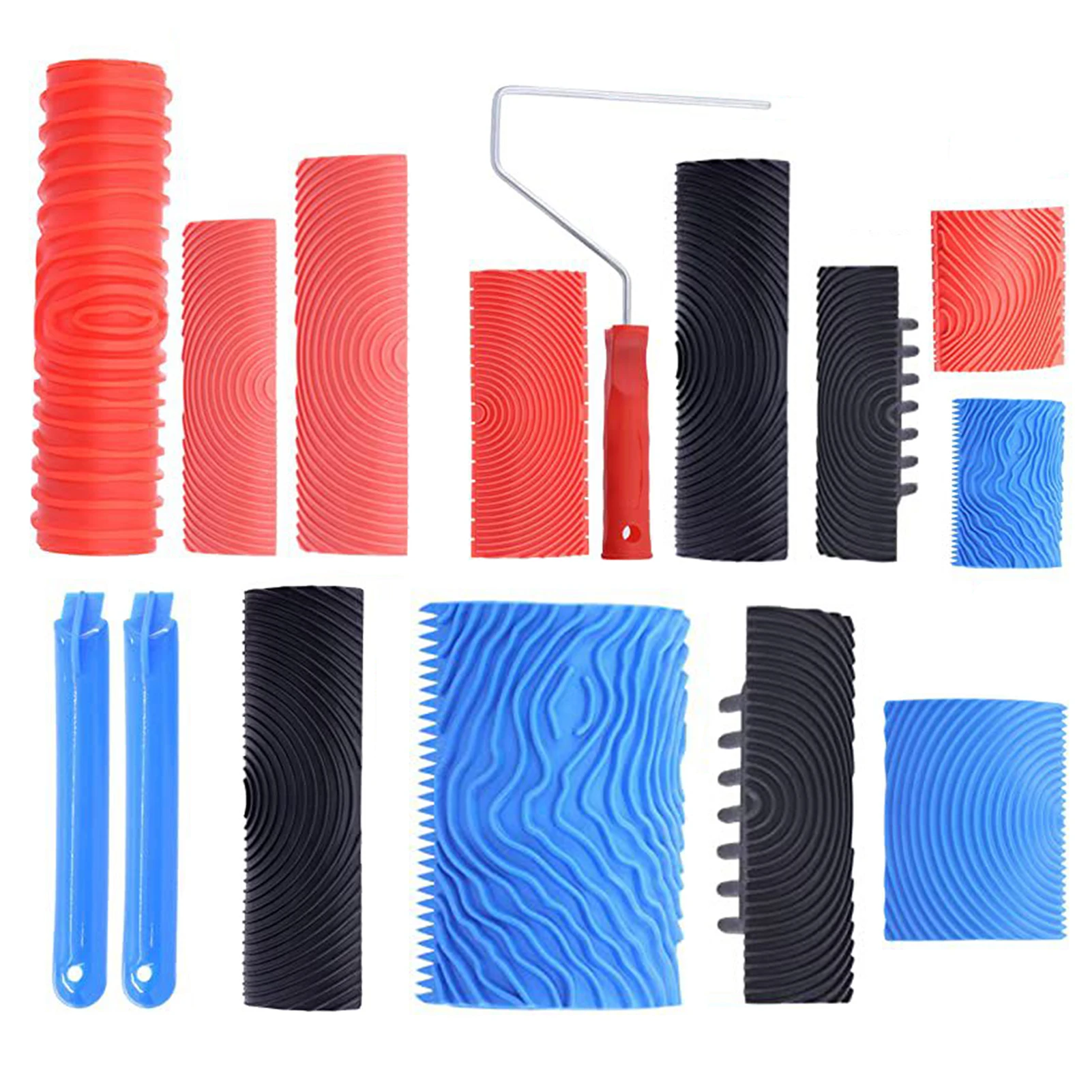 1 Set Wall Texture Roller Imitation Wood Grain Pattern Wood Texture