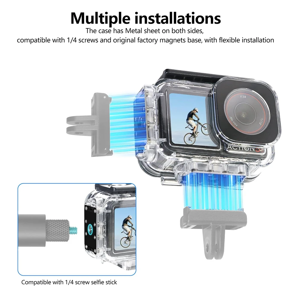 Waterproof Case Underwater Housing Case Diving Protective Shell for DJI OSMO Action 5 Pro 4 3 Action Camera Accessories