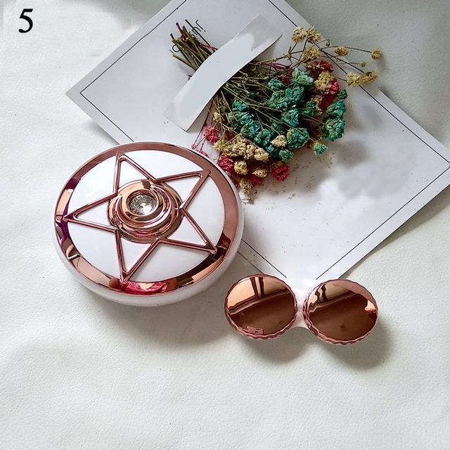 Mini Contact Lens Case Eyes Care Kit Holder Lens Case Travel Glasses Container Lenses Box Cute Marble Round Mirror Contact
