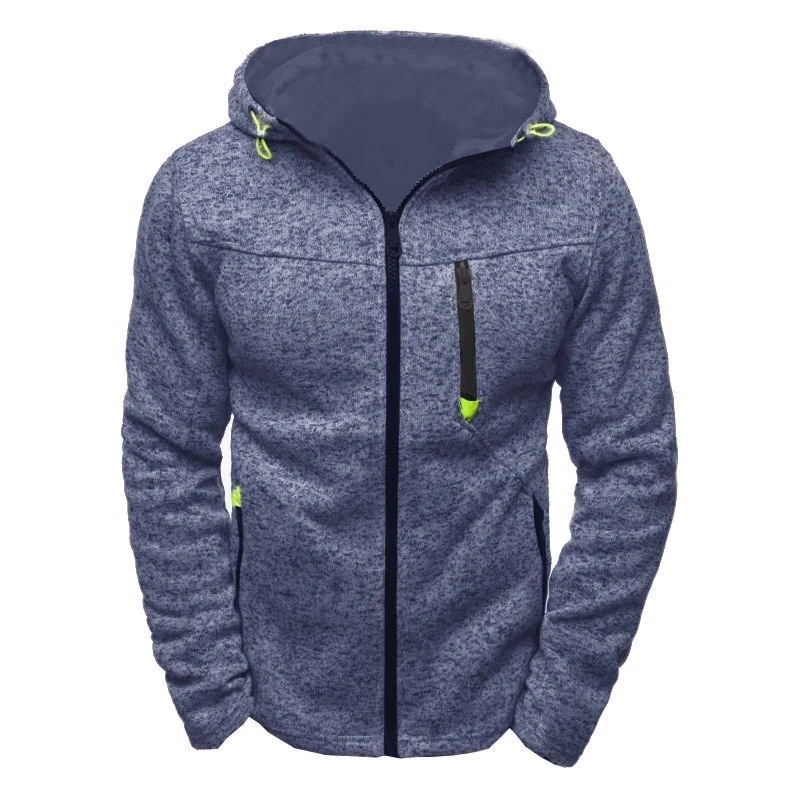 Men's Full Zip Hoodie Solid Color Zipper Hooded Daily Fitness Basic Thin Fleece Hoodies Sweatshirts Long Sleeve Sweatshirt
