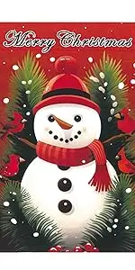  Snowman & Cardinal Garden Flag