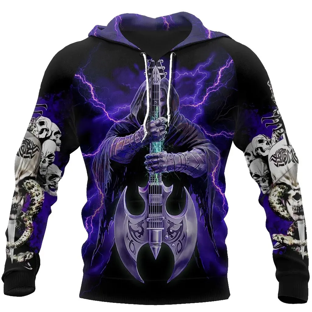 thumbnail image 1 of Sudadera con capucha unisex de estilo hip hop de estilo informal, estilo retro medieval, con estampado 3D de calavera y oración para hombre, 1 of 5