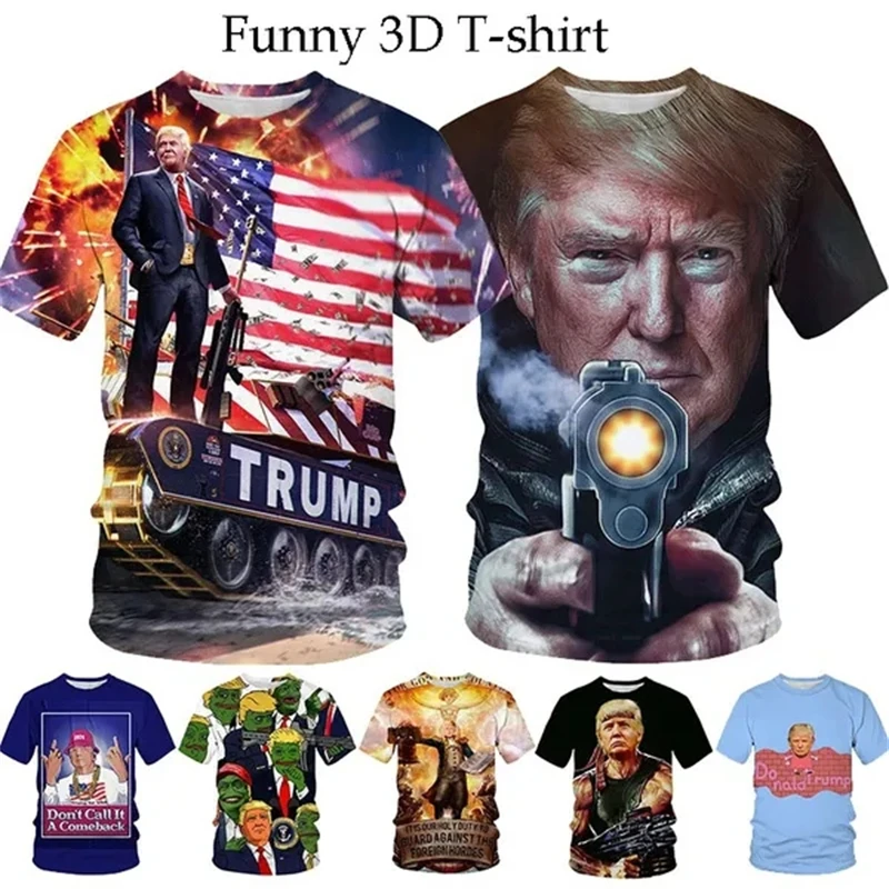 

Menwomen Newest Fashion Donald Trump Print T-Shirts 2024 Presidential Support Funny Trump Short Sleeved Shirt Tee Tops T Shirt