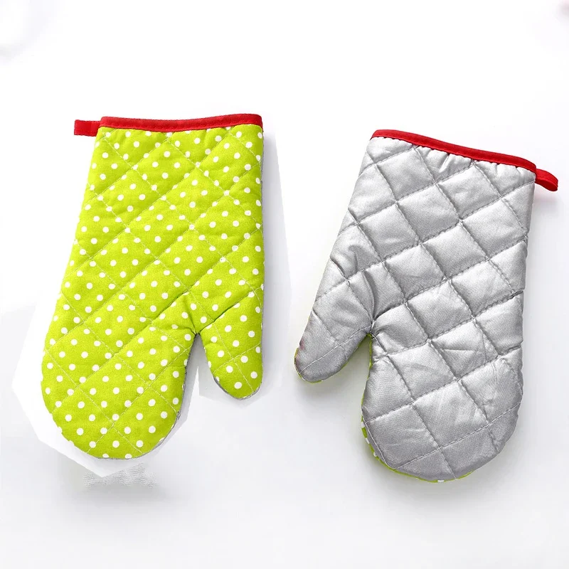 Mitten Microwave Oven Glove Cotton Insulated Baking Heat Resistant Gloves Oven Mitts Terylene Non-slip Cute Kitchen Tool kitchen gloves cotton pot holders