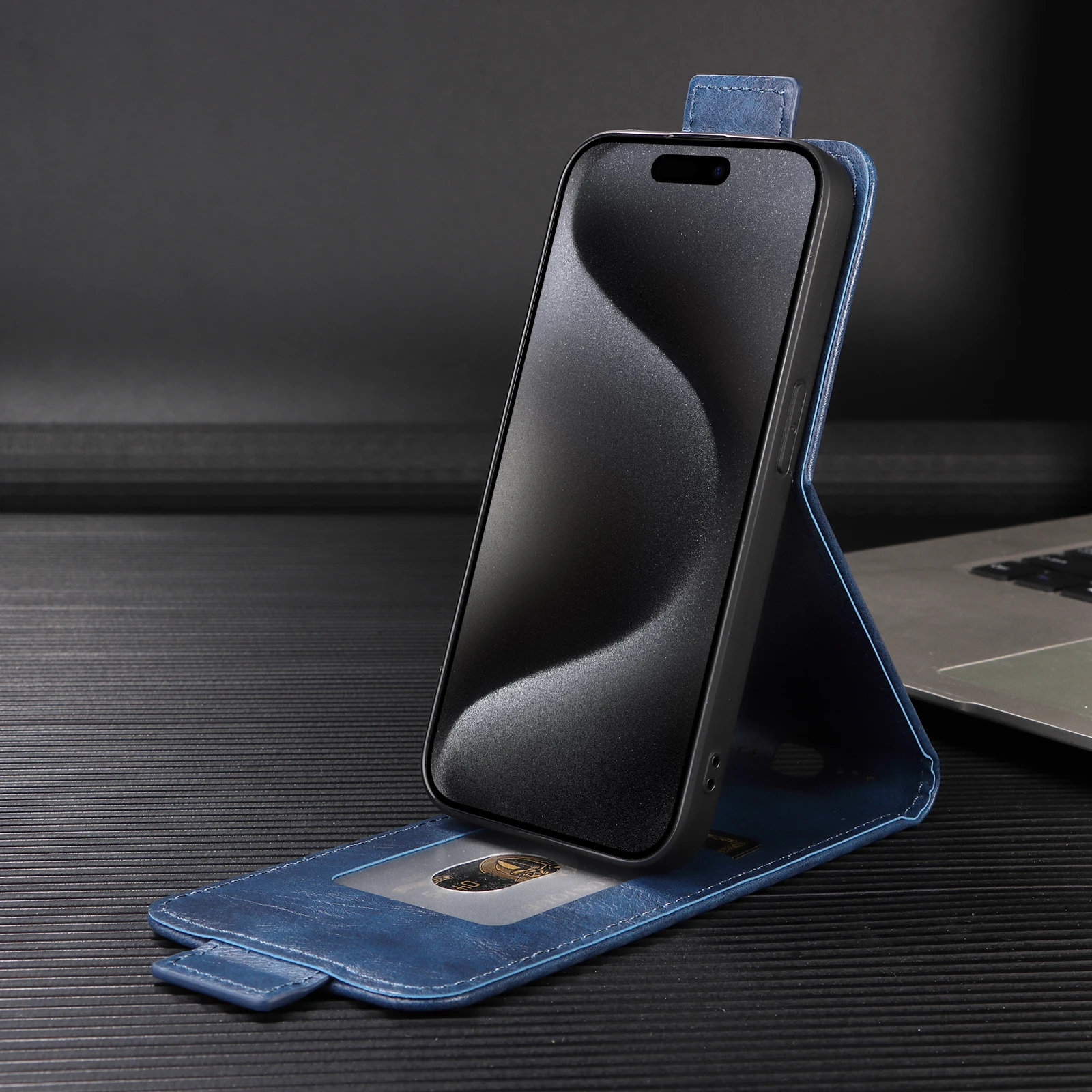 Luxury Retro Leather Flip Case with Card Holder Stand