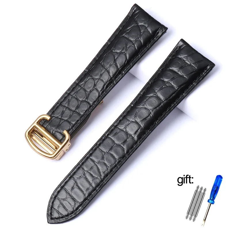 Premium Alligator Leather Watch Strap - Elegant Unisex Design