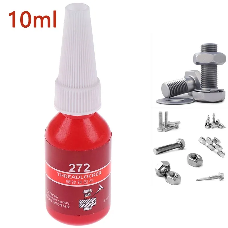 

10 Ml High Strength Threadlocker Red Threadlocker Adhesive 272 Red Single Component Anaerobic Curing Hand Tools
