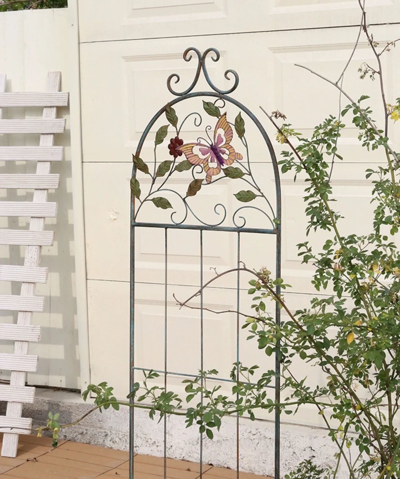 

Single piece retro wrought iron climbing frame fence iron green radish vine climbing plant climbing frame flower support courtya