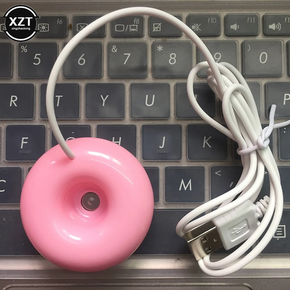 

USB Mini Desktop Humidifier Creative Donut Styling Humidifier Portable Air Purifier Home Learning Office Fragrance Diffuser