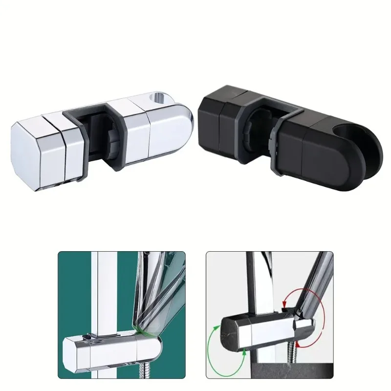 Description Picture 3 of itemAdjustable Shower Bracket Universal Shower Rail Head Slider Bar Holder Lifting Rod Clamp Holder Replacement