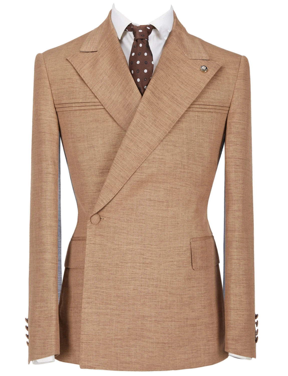 Men's Linen One Button Blazer Peak Lapel for Formal Party Prom tuxedos men suits wedding jacket coat