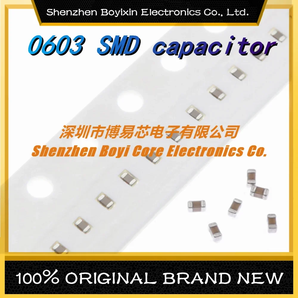 100Pcs 0603 SMD ceramic capacitors 10pF 100uF 100pF 1nF 10nF 15nF 100nF 0.1uF 1uF 2.2uF 4.7uF 10uF 47uF Various models