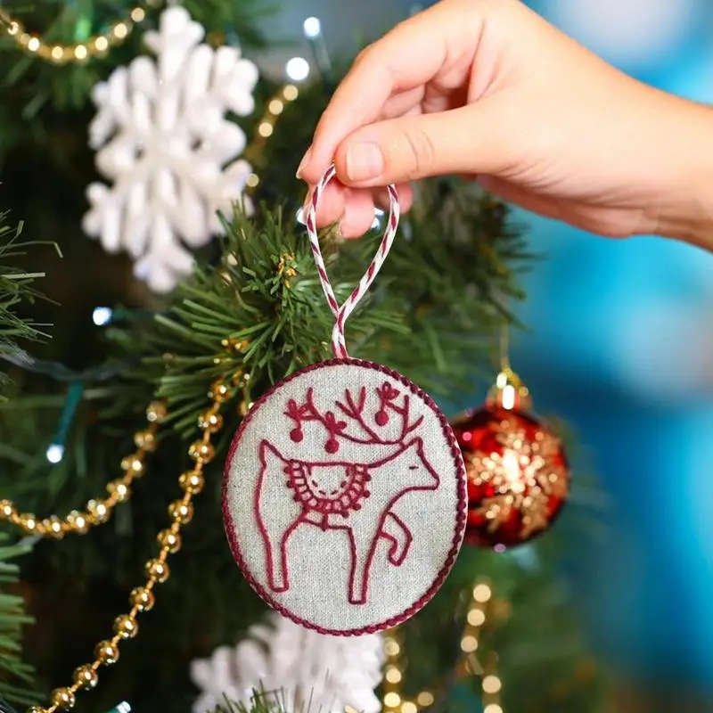 Kit Ricamo Natale Kit Ricamo A Punto Croce Albero Di Natale - Tessuto Stampato, Cotone, Aghi, Istruzioni, Per Adulti E Bambini, Fai Da Te, Regalo Creativo Hobby Creativo Natalizio