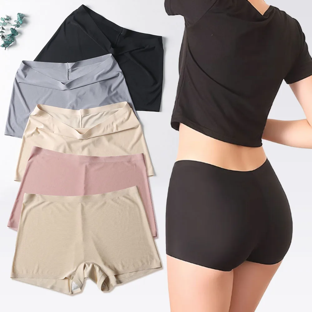 Summer Seamless Safety Shorts For Women High Elasticity Pants Boyshorts Under Skirt Underwear Breathable Safety Pants M-XL