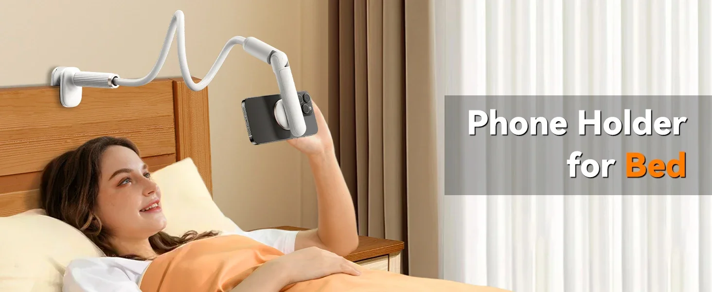 Flexible Gooseneck Phone Holder For Bed And Desk Clamp Mount_voghion.com