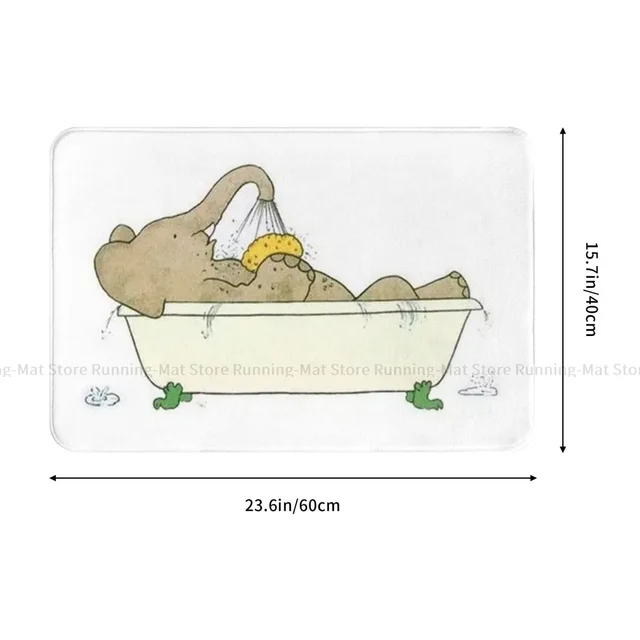 Csúszás Nélküli Ajtóvilágító Babar Fürdőszürke Fürdőkonyha Szőnyeg Flanel Minta Dekoráció - Image 2