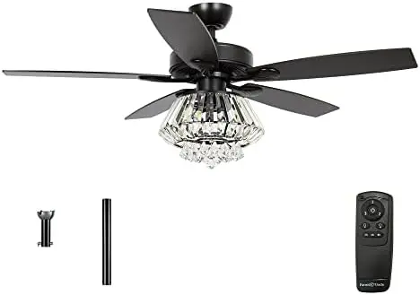 

Fans with Lights and Remote 52 Inch Chandelier Ceiling Fan with Light for Bedroom Crystal Outdoor Ceiling Fans for Covered Patio