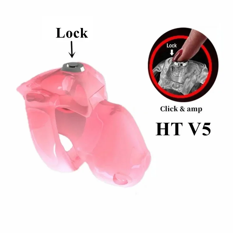Upgrade HT-V5 Male Chastity Cage Click Lock 3 Colors Resin Cock Cages Penis Lock Bondage Trainer Sex Toys for Men Gay 18+ penis chastity cage,chastity lock sex toy,chastity cage accessory