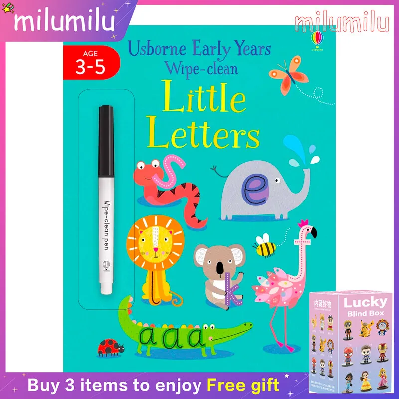 

MiluMilu Usborne Wipe Clean Little Letters Colouring English Activity Picture Book For Kids