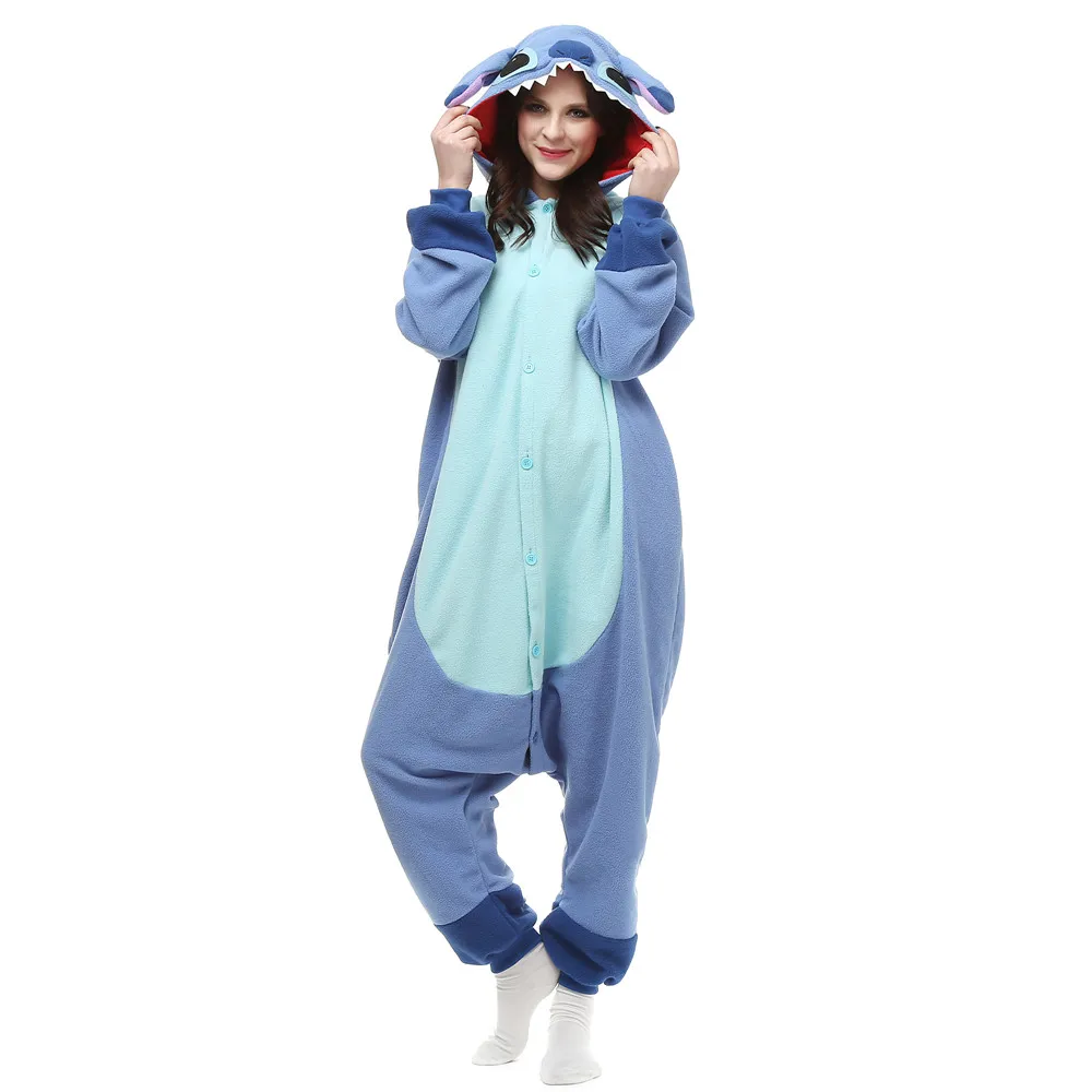 Kigurumi Pajamas Onesies Cosplay Pajamas Onesies Adult Stitch Yoshi Onesies Shark Cat Fox Kigurumi Pajamas Monkey Turtle Bear Pijama Cartoon Halloween Costumes Jumpsuits Outfit