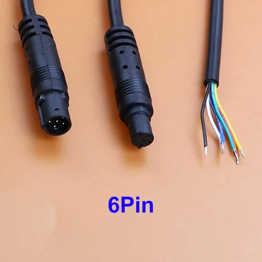 JCD 4핀 5핀 6핀 8핀 잭 차량용 DVR 후방 카메라 확장 케이블 남성 여성 플러그 DIY 전원 코드