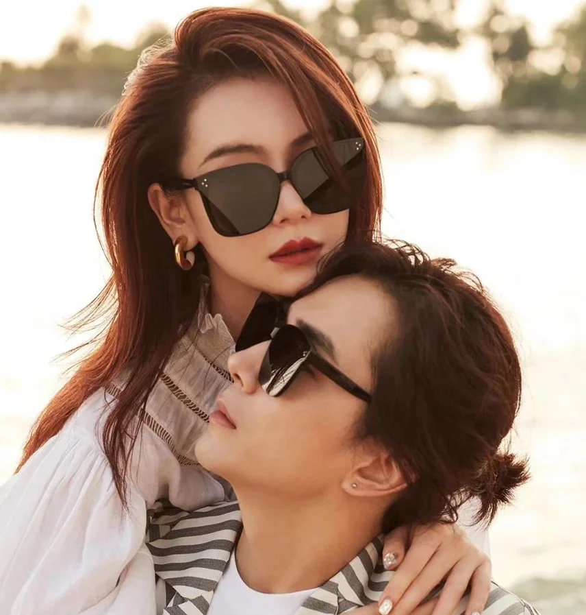 big black sunglasses 2022 Brand New Korea Gentle Design GM Sunglasses Fashion Women Large Frame Sunglass Lady Vintage High Quality Sun Glasses HER oversized square sunglasses