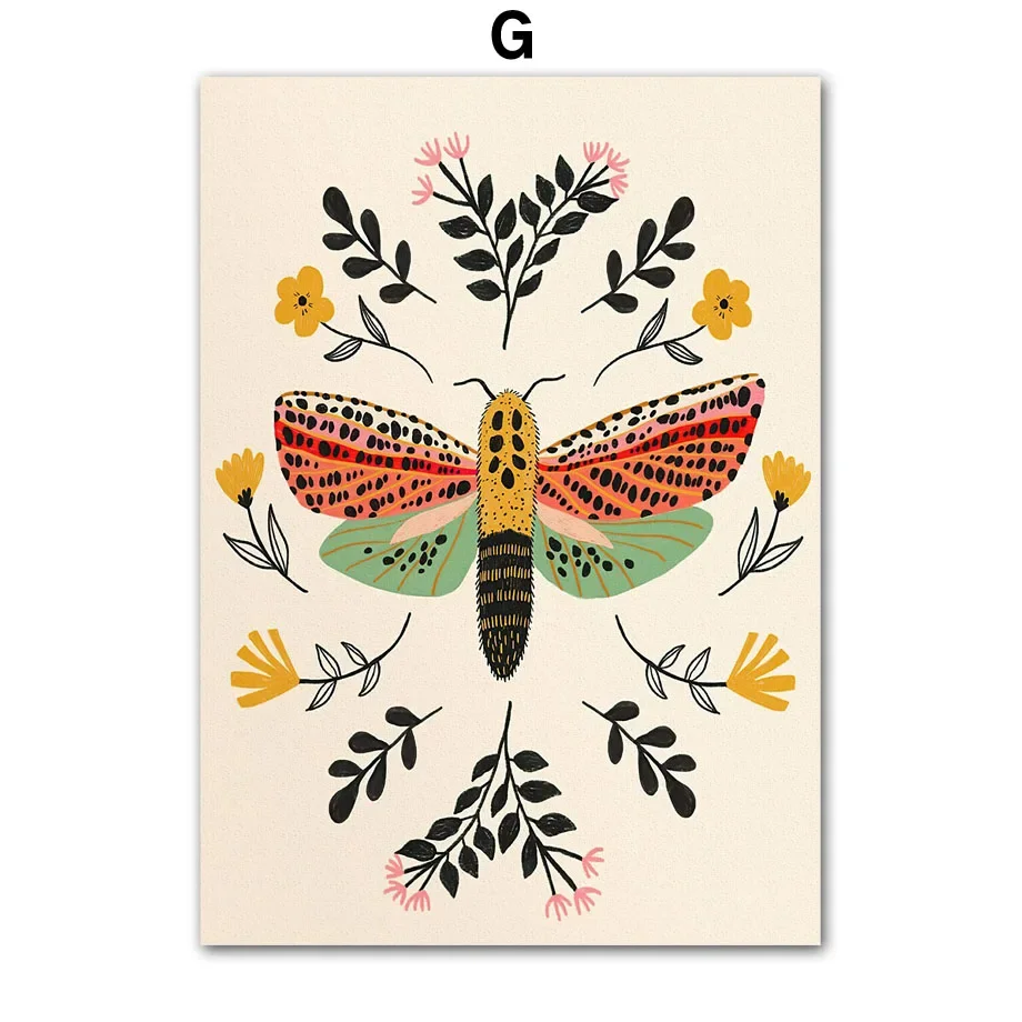 Farfalla coccinella libellula api Wall Art Canvas Painting Nordic poster e  stampa immagini a parete per soggiorno decorazione della casa - AliExpress, image size:920x920