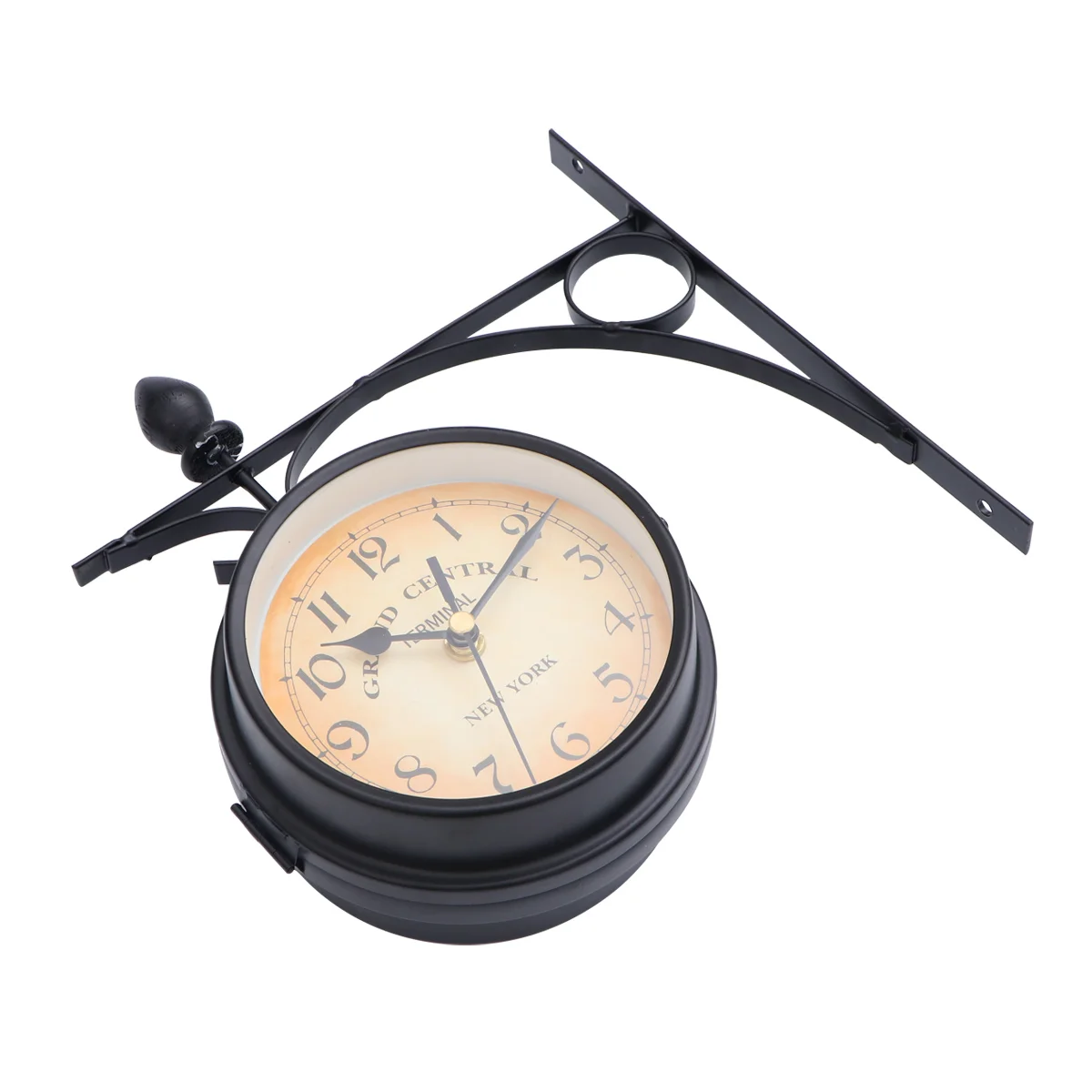 Wall clock Clock Wall Retro Double Decor Sided Hanging Clocks Vintage Iron Home Outdoor Round Station Large Rustic Garden Digital Train