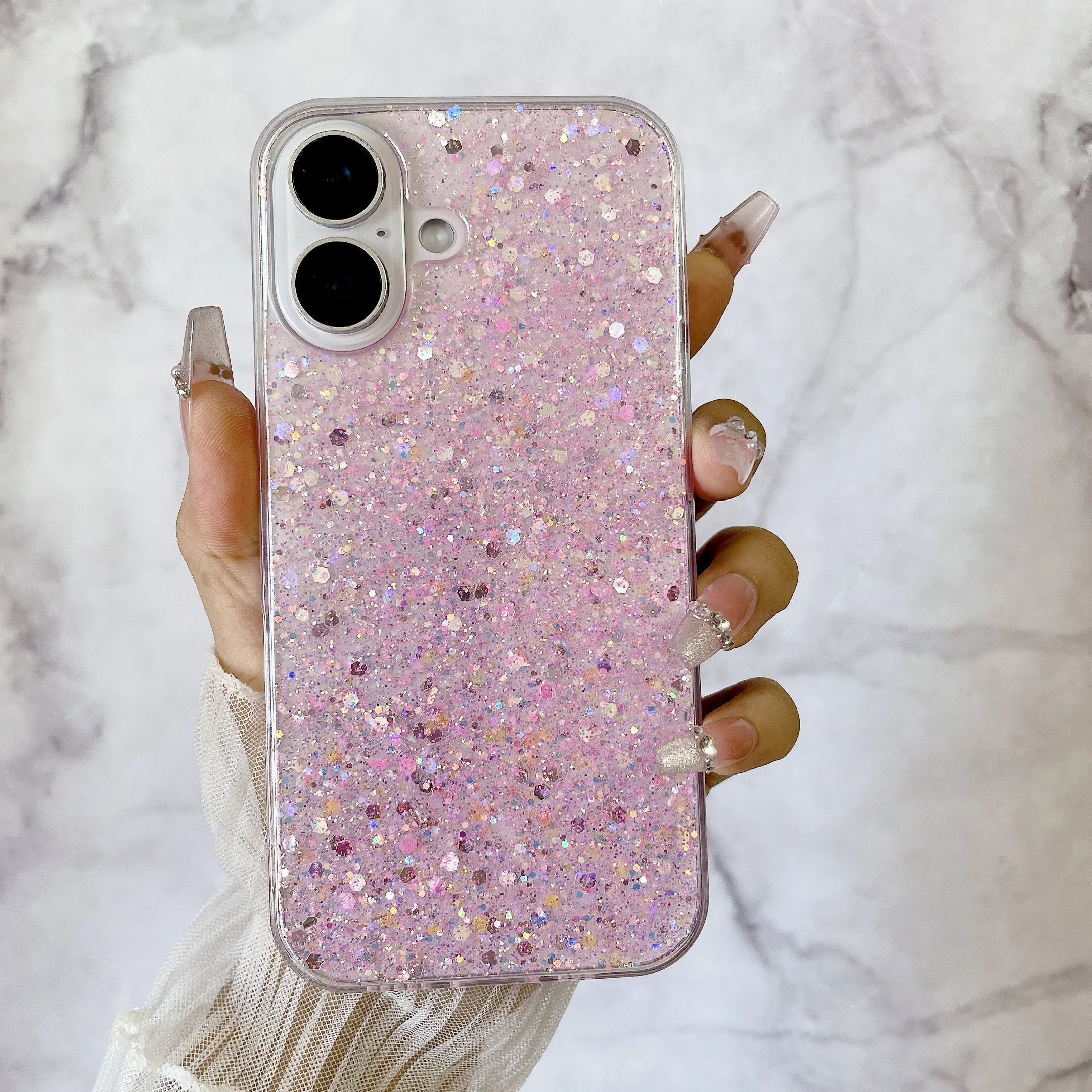Starry Glitter Sequins Bling Silicone Transparent Shiny Case