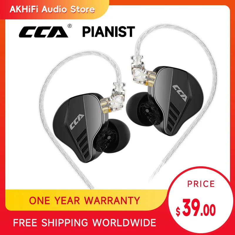 

CCA наушники для растений 1DD + 2BA Hybrid IEM Hi-Fi наушники с высокоточной 3D печатной полостью с модернизированным посеребренным кабелем