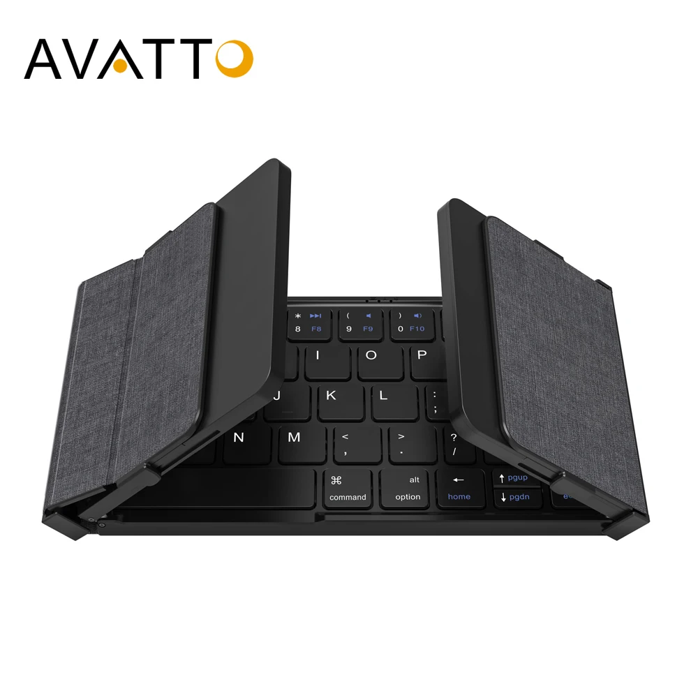 Avatto-mini Teclado Portátil sem Fio Bluetooth 5.1 Conexão de Canais Windows Android Ios Tablet Ipad Telefone