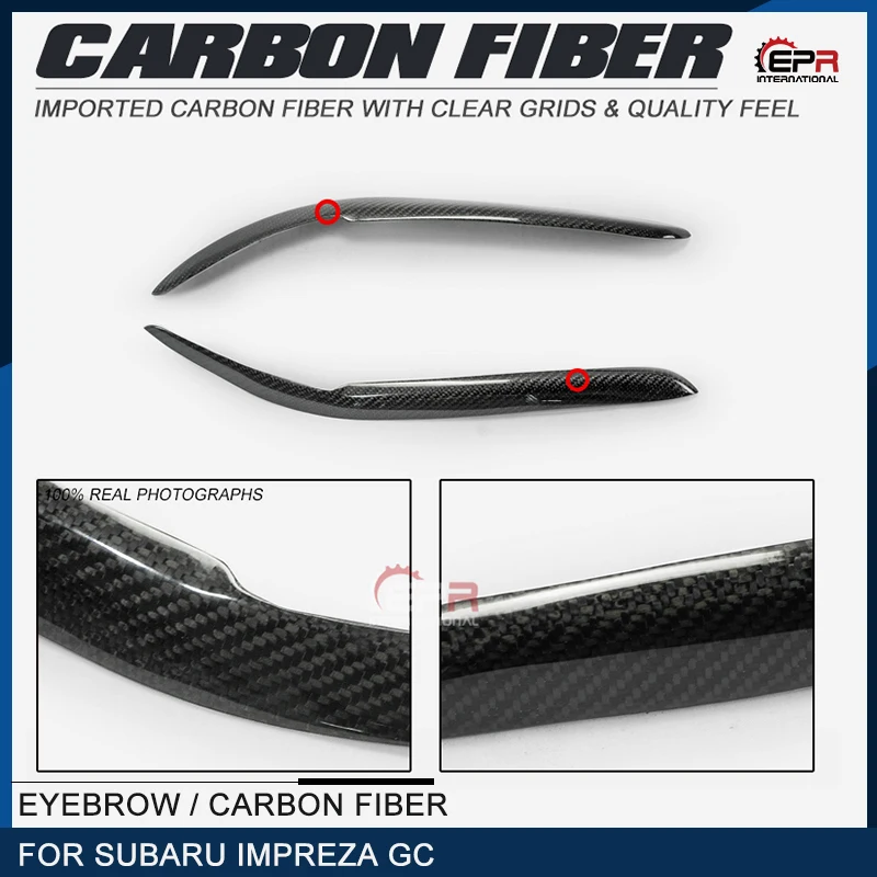 

Carbon Fiber Eyebrow Glossy Fibre Front Bumper Eyelid Racing Garnish Body Kit Trim Car Accessories Fit For Impreza GC 1992-2000