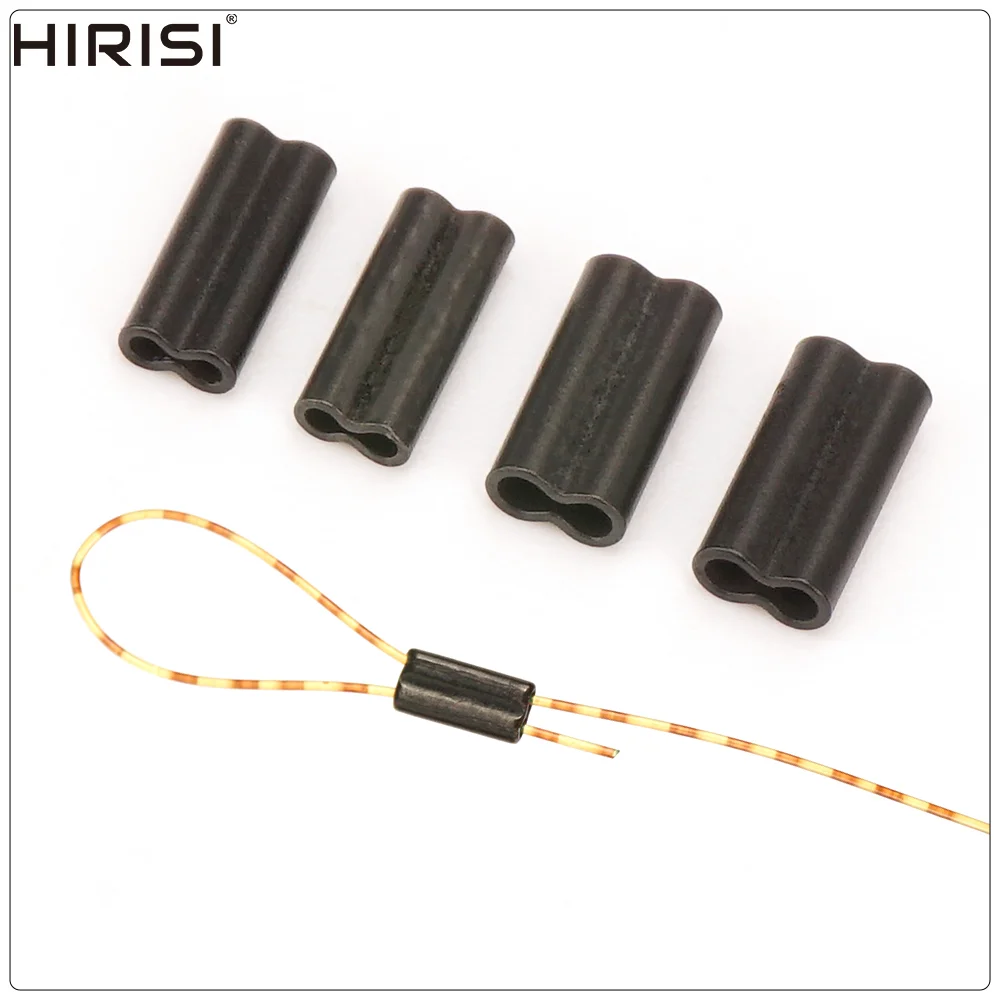 Hirisi AG161 100 Stück Doppel-Kupfer-Angelrohr-Crimphülsen Drahtverbinder Karpfenangel-Zubehör Terminal-Accessoires – Detail 1