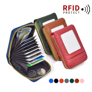 RFID Credit Card Holder Unisex Wallet Bank PU Leather Waterproof Small Wallets with Money Clip Designer Cardholder 1