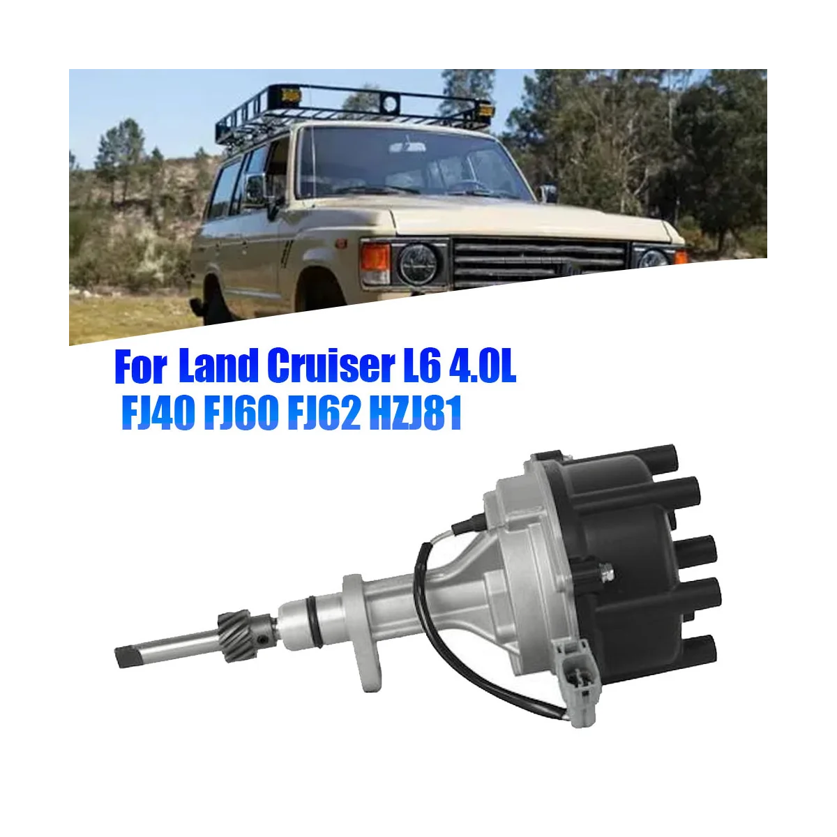 

Electrical Ignition Distributor Assembly 19100-61010 19100-61240 for Toyota Land Cruiser L6 4.0L FJ40 FJ60 FJ62 HZJ81