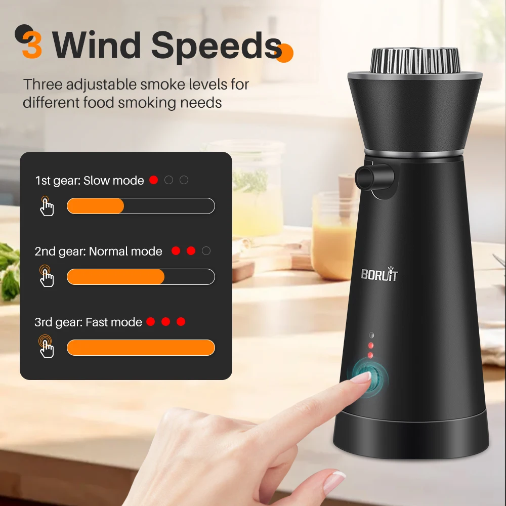 BORUIT SK301B Smoker Infuser Portable Molecular Cuisine Smoking Gun Added Flavor for Meat BBQ Cocktails Kitchen Cooking Tools smoke infuser