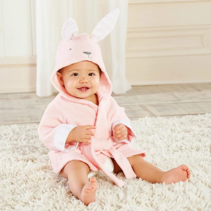 Baby Hooded Bathrobe Beach Towel For Children Clothing Boys Girls Robes Kids Pajamas Sleep Coral Newborn Clothes Bathrobes Coton