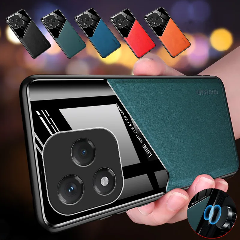 Elegant Leather Texture Shockproof Case with Magnetic Suction Holder