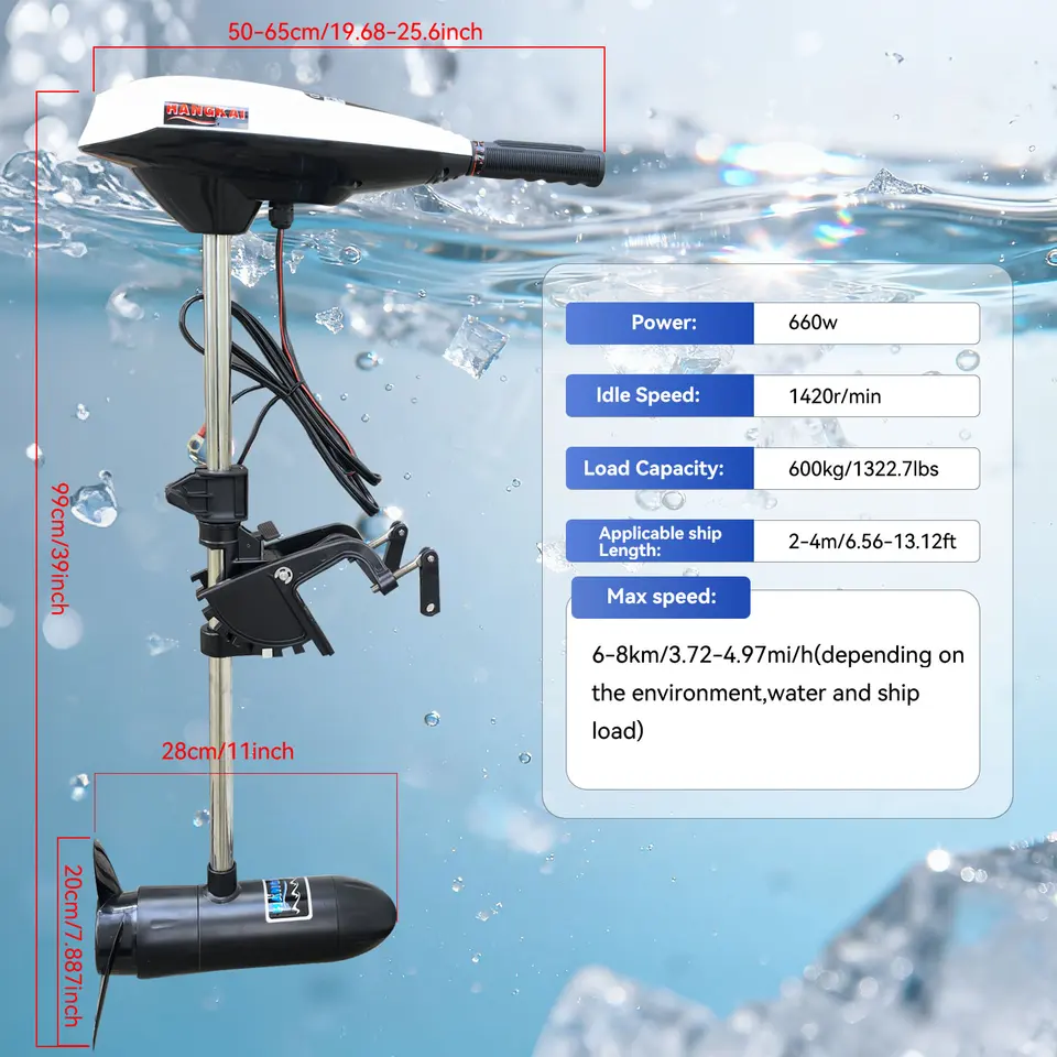 45LBS 12V Hors Bord Moteur Électrique Pour Gonflable Bateau De