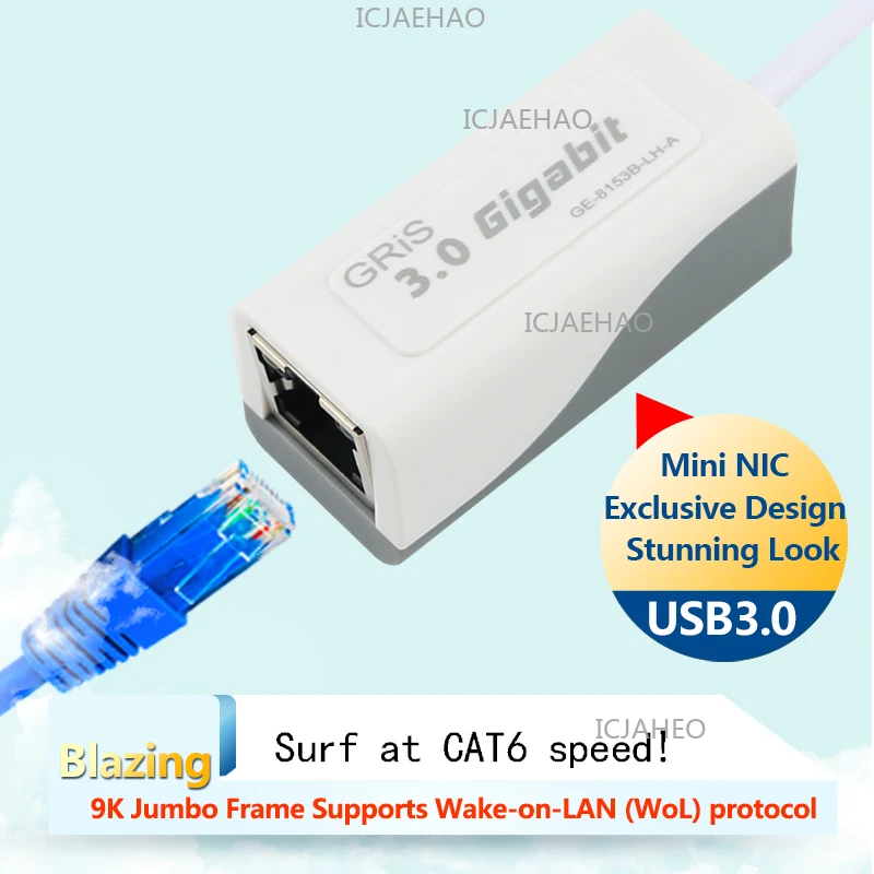 유형-A 이더넷 어댑터 100/1000Mbps Usb3.0 - Rj45 Lan for Win/Linux 네트워크 카드 노트북 PC RTL8153B 어댑터 플러그 앤 플레이