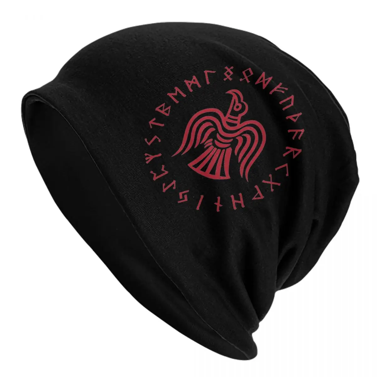 

Шапка-бини с вороном для мужчин и женщин, теплая шапка в стиле викингов, для улицы, для двойного использования