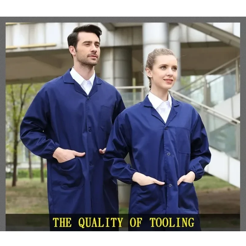 

Work Clothing Lab Coat Food Factory Uniforms Dust Proof Overalls Long-sleeve Doctor White Coat Suit Warehouse Porter Outfit Tops
