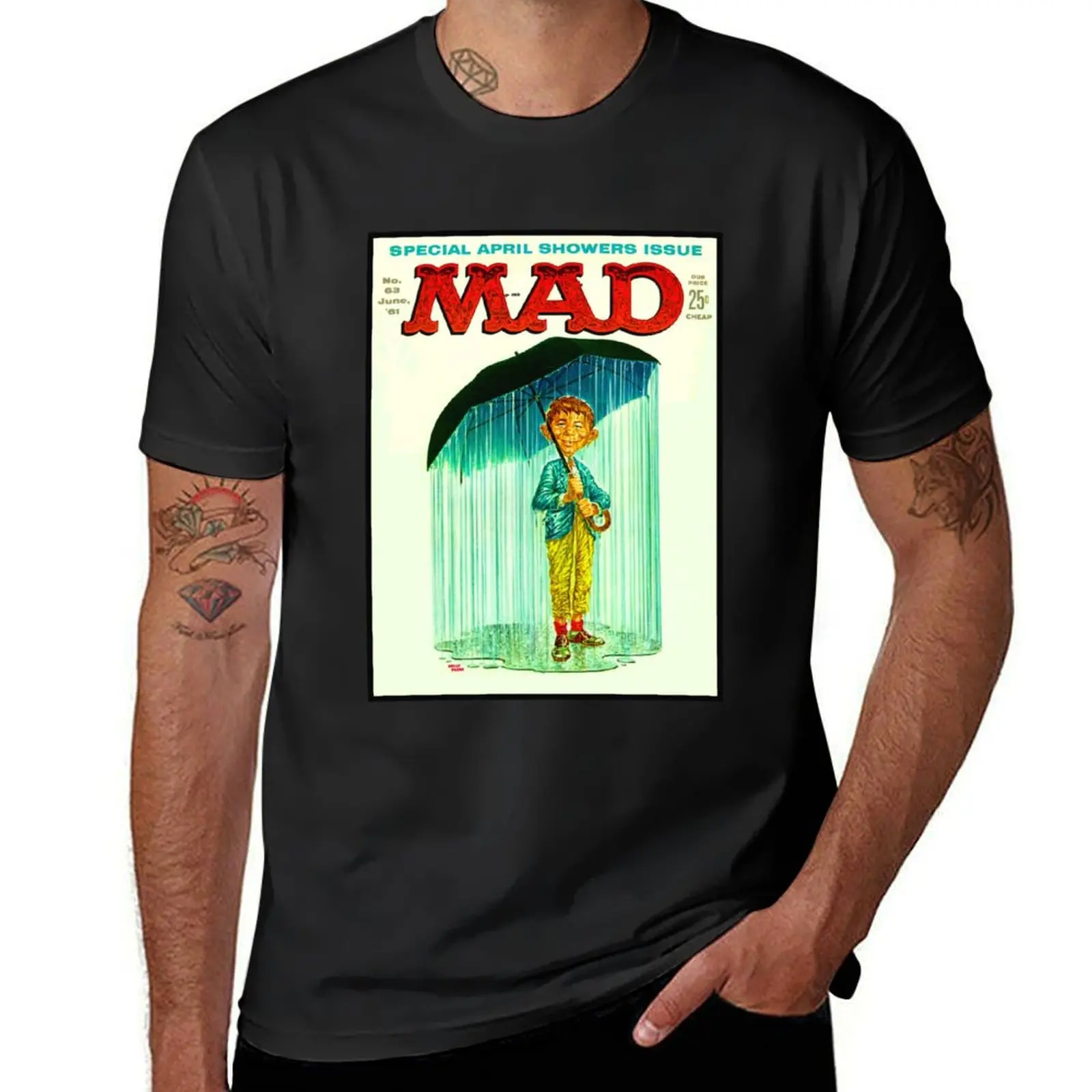 OH BABY! ANOTHER CLASSIC VINTAGE MAD MAGAZINE COVER ART T-Shirt sweat anime clothes anime Men's cotton t-shirt