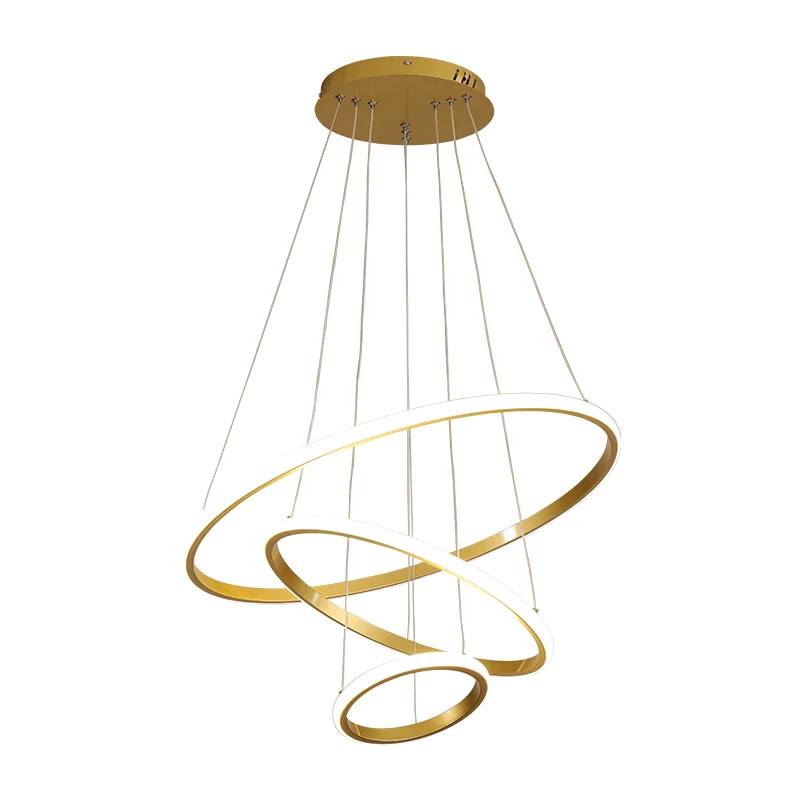 

Minimalism Modern Golden Simple Pendant Lighting Round Ring Chandelier Lamp for Hotel Gym Fitness Room Beauty